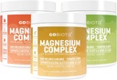GoBiotix Magnesium Complex Polvere Trio - 420mg, 60 Serve - Miele Citrus, Lime di limone, Peach Tea