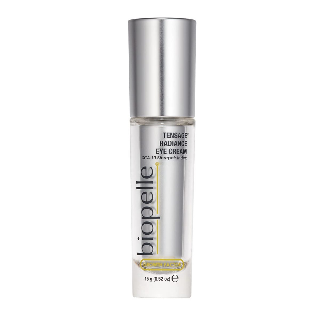 Biopelle Facteur de croissance de tension Radiance Crème oculaire avec indice de bioréparation SCA 10, soins oculaires illuminants, 0,52 Oz