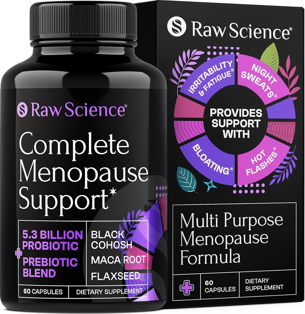 Menopause Ergänzungen für Frauen - Schwarz Cohosh für Menopause Hot Flashes, Nacht Sweats & Hormon Balance mit DIM, Vitex, Dong Quai, Red Clover - Komplette Menopause Unterstützung Vaginal Health, 60 Kapseln