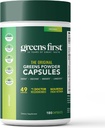 Greens First PRO Phytonutrient Capsule - 30 Serve - 54 Superfood Antiossidanti, Frutta Organica & Verdura - Prebiotici, Probiotici & Enzimi Digestivi - Latticini & Wheat-Free, Non OGM - 180 Capsule