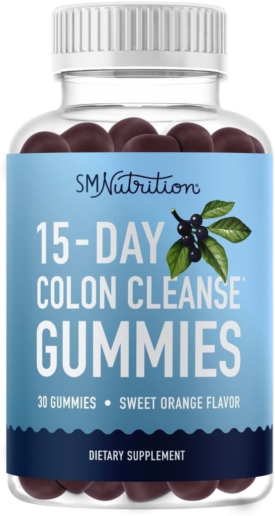 15 giorni Pulire il colon & Detox Gummies | Costipazione occasionale & Bloating Relief | Pulitore di azione veloce & Debloat per le donne e gli uomini con Triphala per regolarità & salute del fegato | Vegan, senza glutine