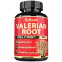 Satoomi Valerian Root Capsules - 9 herbes naturelles - Ashwagandha, Turmeric, Ginger, Ceylan Cinnamon - 90 capsules pour 3 mois d'approvisionnement