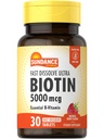 Sundance Fast Dissolve Biotin 5000mcg | 30 Tabletten | Essential B-Vitamin | Natural Berry Flavor | Vegetarisch, Non-GMO und Glutenfreie Ergänzung
