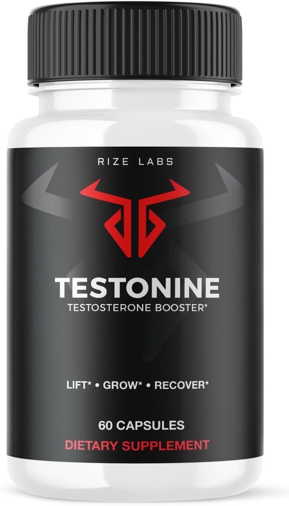 Testonine Male Supplement, Testonine Capsule per Uomo, Testonine Maximum Strength Formula, Testonine All-Natural Pill for Muscle Power, Testonine Recensioni (60 capsule)