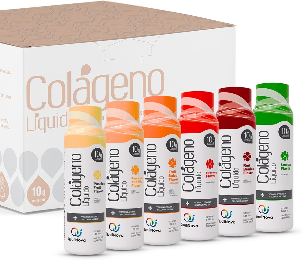 Hydrolysiertes flüssiges Kollagen für Damen und Herren (30 Pack) – 3X schnellere Absorption, 10g Collagen Drink für Anti-Aging, Haarwachstum & Gelenkunterstützung- Einzelne Schüsse - 6 Tropische Aromen