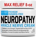 Neuropathy Nerve Relief Cream - Premium Nerve Cream 3X Aktion für gezieltes Relief und beruhigendes Nerve Comfort - Maximale Stärke mit 4% Menthol, MSM für Füße Beine Zehen & Back - Super Large 8 Oz