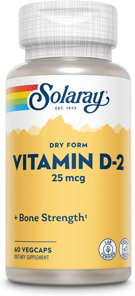 SOLARAY sec D-2, bouchon de vésicule (Btl-Plastique) 1000IU.