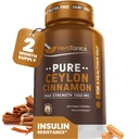 Herbtonics Pure Ceylan Capsules de cannelle Système immunitaire, Gestion du poids saine , Non-OGM, Sans gluten , 1500 Mg - 120 Capsules