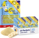 Ernährungsdesigns, präbiotische Nana Flakes mit Inulin, 100% reine Banana Flakes, High Protein & Prebiotic Fiber, Digestive Wellness, für Erwachsene & Kinder 4+ (25 Single-Serve-Packs)