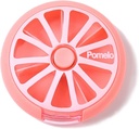 Pill Organizer Travel Pill Container 7 scomparti Scatola di pillole settimanali Round Daily Cute Pill Case per pillole Vitamin Fish Oil Supplements Container (Pink)