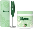 Bloom Nutrition Superfood Greens Powder, Enzimi Digestivi con Probiotici e Prebiotici, Salute Gut, Bloating Relief, Coconut + frullato di latte Miscelatore ad alta potenza
