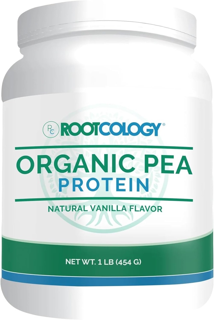 Rootcology by Dr. Izabella Wentz | Organic Pea Protein | USDA Certified Organic Pea Protein with 20g Plant Protein per Serving | Natural Vanilla Flavor | 454g / 15 Serve