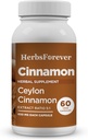 Herbsforever Ceylon Cinnamon Capsules Overall Wellness Support Supplement High Potency 800 Mg Extract 60 Vege Capsules