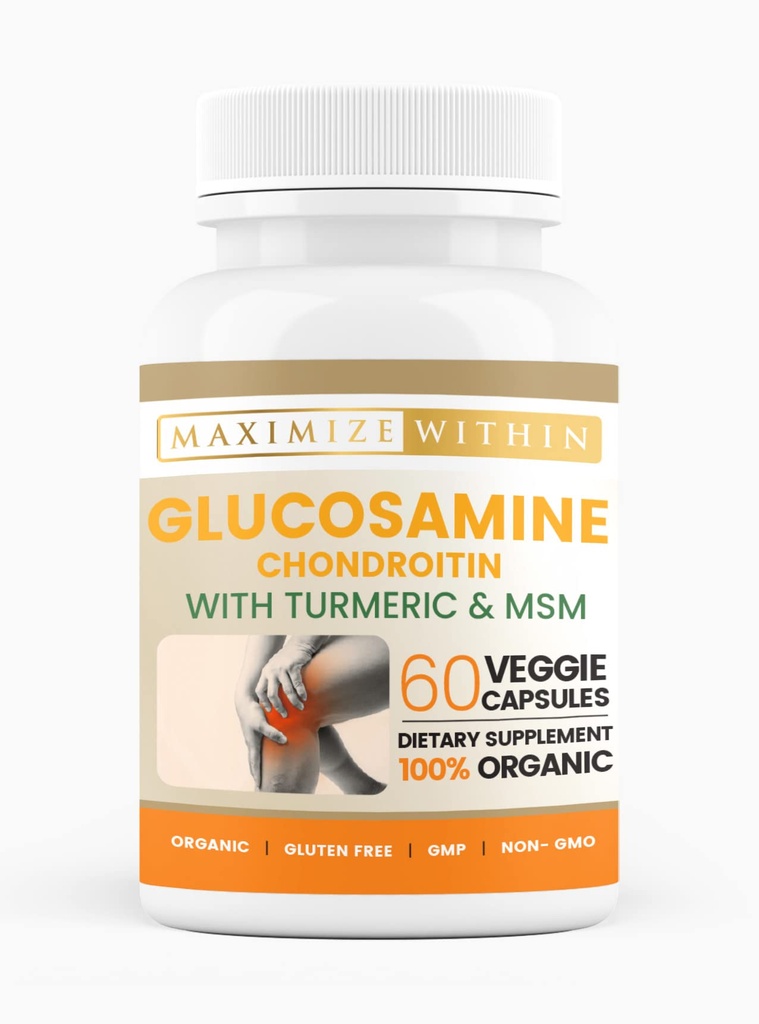 Glucosamin Chondroitin mit Turmeric & MSM – Mobilität & Flexibilität – 60 Veggie Kapseln