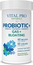 Vital Pro Naturals - Gas & Bloating Probiotics + Präbiotika, Postbiotika, Parabiotika, 4-in-1-Gesundheitsergänzung für Erwachsene, Hohe Potenz, 65 Strains, Einmal täglich Verdauungs- und Immununterstützung, 30 ct