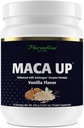 Paradise Herbs Maca Up Vanilla Vegan Protein Powder, Organic Pea & Brown Rice, Maca Root, Aminogen Digestive Enzym Blend, Nutrim Oat Bran Fiber, 15 Portionen, 450 g