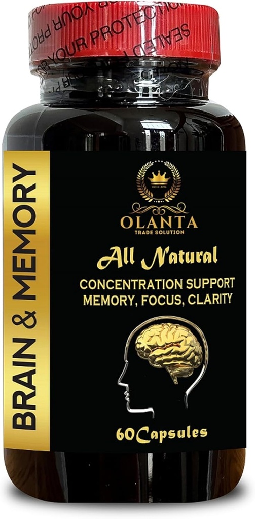 Suppléments Mémoire Cerveau - Supplément Soutien Cerveau Concentré, Pills Cerveau Vitamine, Soutien Optimisation Cerveau, Vitamines pour aider le soutien cognitif - 1 bouteille 60 Capsules