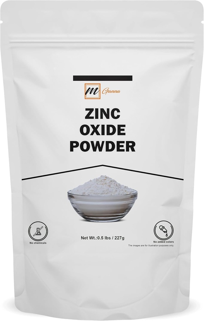 100% natürliches Zinkoxid-Pulver | Micronized Non-Nano Unbeschichtete Partikel 0.5 LBS / 227 GMS