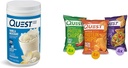 Quest Protein Powder & Chips Bundle - Vanille Milkshake Powder (24g Protein, 1.6lb) + Tortilla Chips Variety Pack (12ct)
