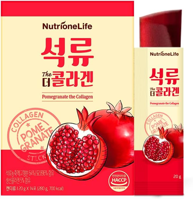 Pomegranate La gelatina di collagene, Coreano donna antiossidante 1000mg Bassa gelatina di collagene di pesce molecolare, 18579mg puro estratto di melograno, contiene acido ialuronico, elastin
