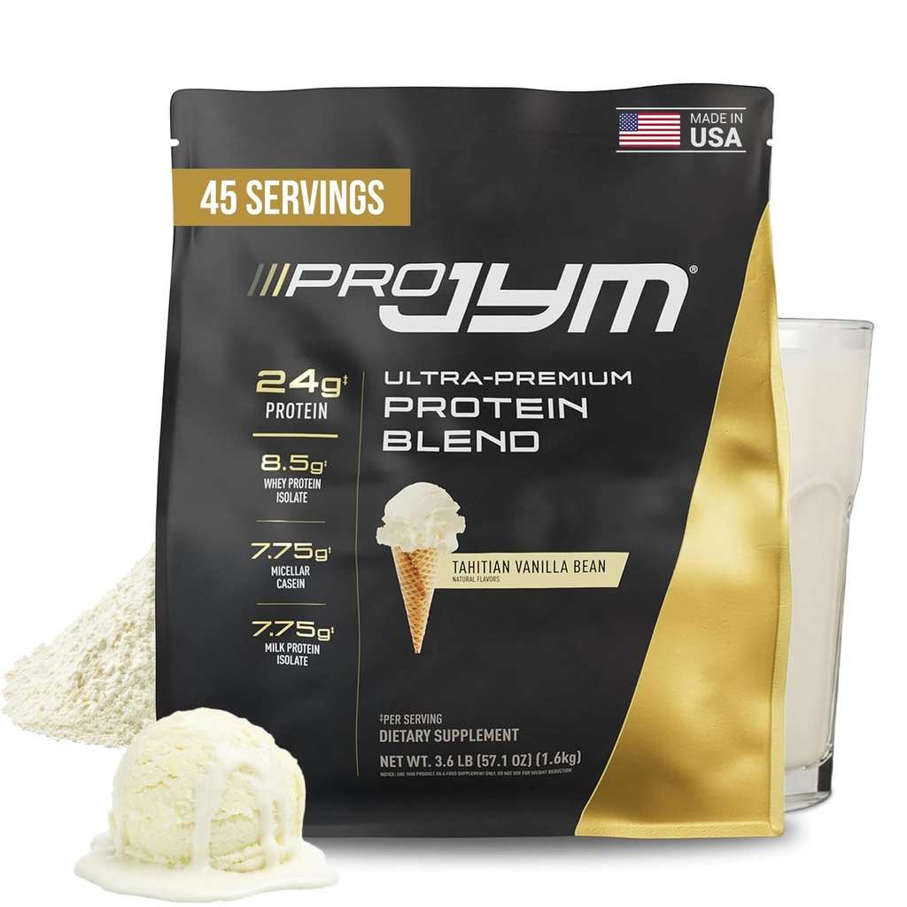 Pro JYM Tahitian Vanilla Protein Powder - Isolati di proteine del siero, Caseina, & Proteina del latte, costruzione muscolare magra per uomini e donne, JYM Supplement Science, 45 Servings