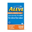 Aleve Back & Muscle Pain Relief Naproxen comprimés de sodium, analgésique et réducteur de fièvre, médicament pour le corps , 250 Compte