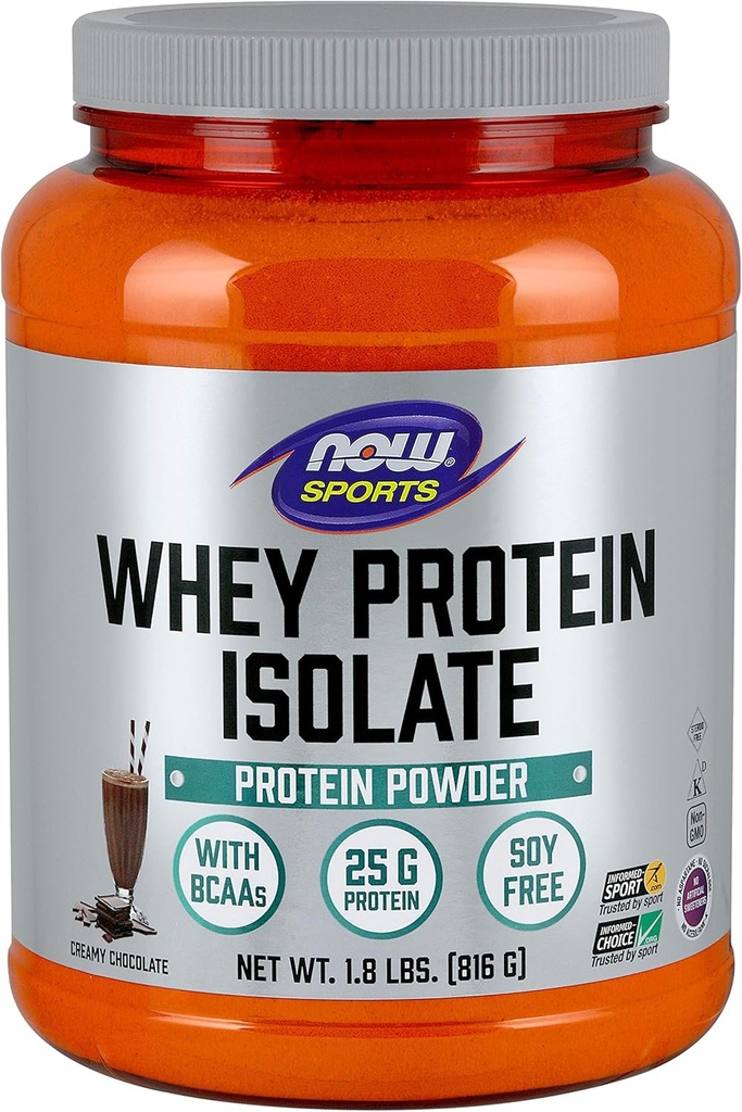 NOW Foods Whey Isolate Chocolate, 1.0 Conte