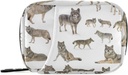 Animal Wolf Pill Box 7 giorno Pill Case Travel Pill Organizer Bag con Zipper Portable Weekly Case Bag Dimensioni compatte per il supporto supplemento di vitamina