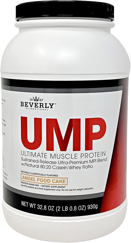 Beverly International UMP Protein Powder, Angel Food Cake. Unique Whey-Casein Ratio baut Lean Muscle. Einfach zu digest. No Bloat. (32.8 oz) 2lb .8 oz