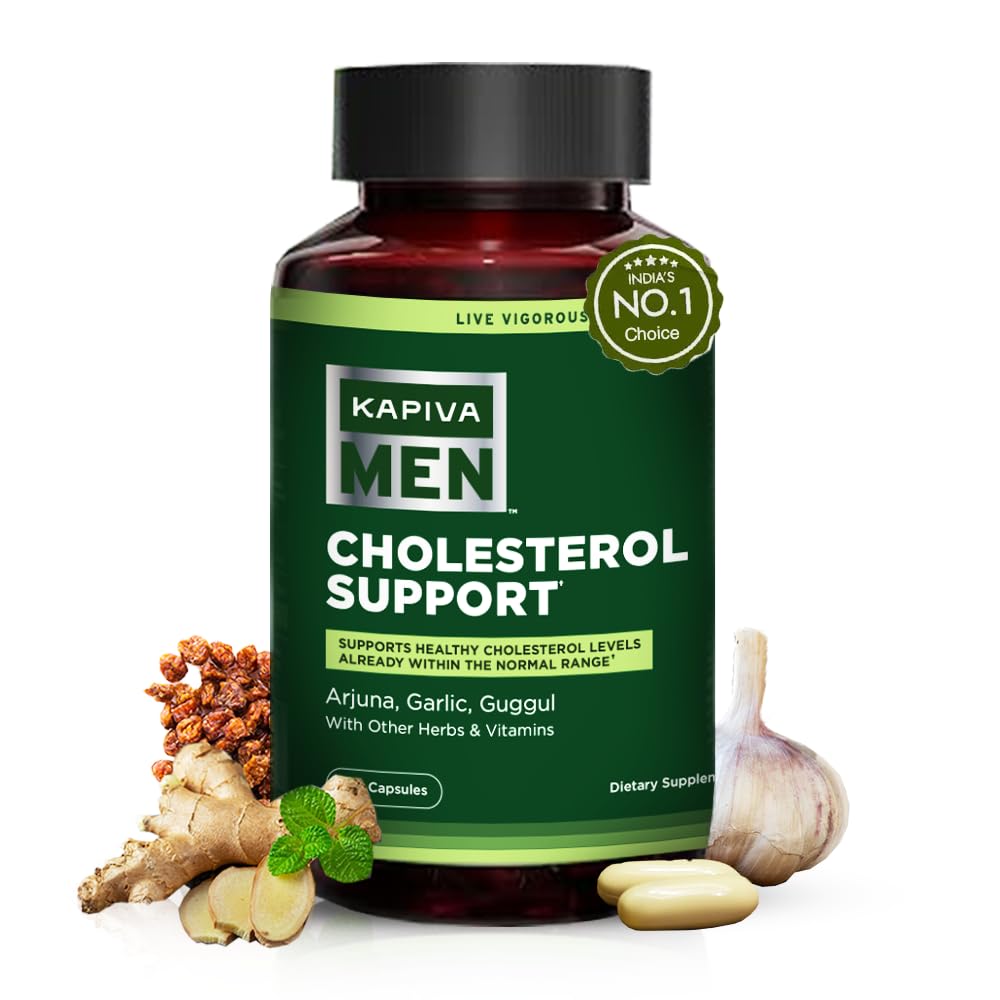 Cholesterol Support Supplement mit Arjuna, Knoblauch, Guggul, Male Vigor Blend, und andere Kräuter und Vitamine, unterstützt normale Cholesterol Levels, 30 Tage Versorgung, 60 Kapseln