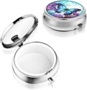Sibba Portable Medicine Pill Case, Travel Multi-Functional Moisture Proof Pill Box per Purse & Pocket, Cute Metal Medicine Pill Organizer Box per Vitamine, Fish Oil & Supplements (Butterfly)