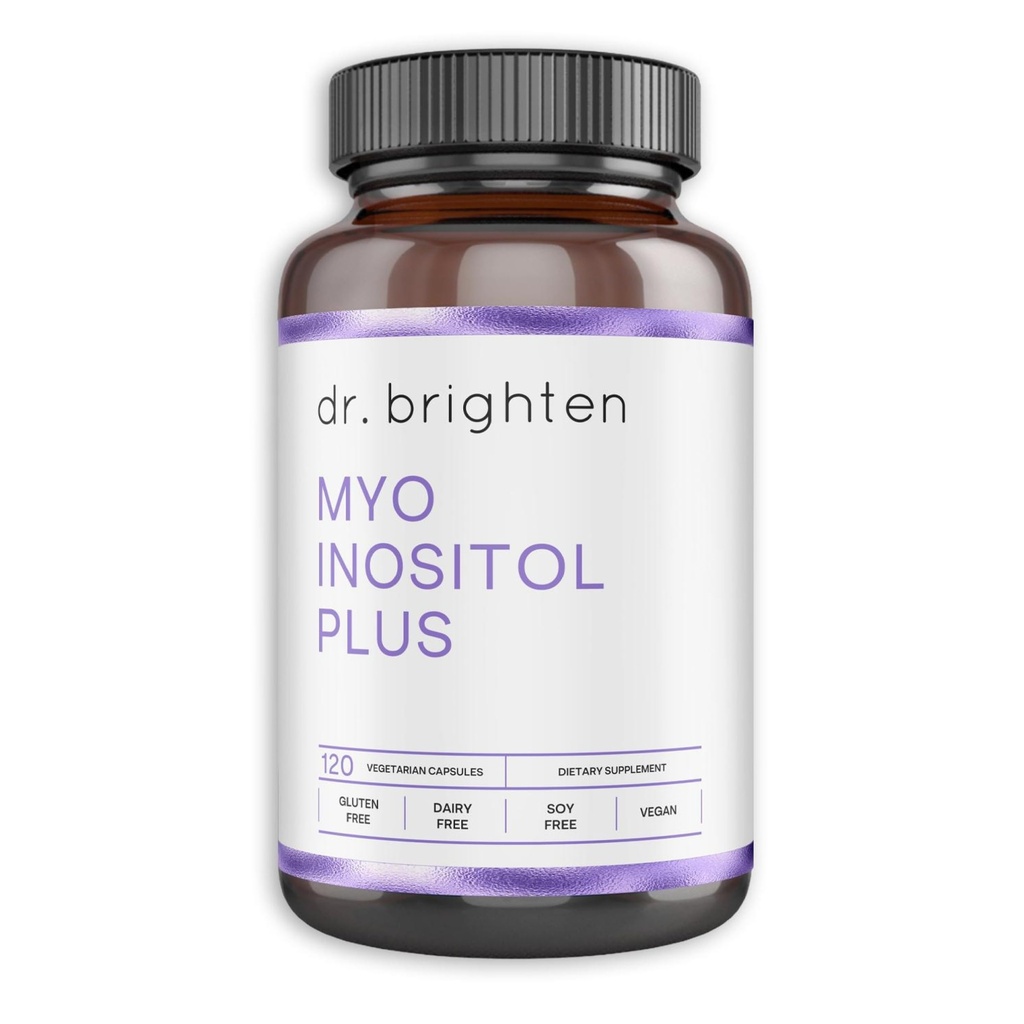 Dr. Brighten Myoinositol Plus - Doctor Formulated Ratio di Myo- e D-Chiro-Inositol per supportare i sintomi di PCOS, equilibrio di ormone, funzione ovarica sana e cicli mestruali regolari