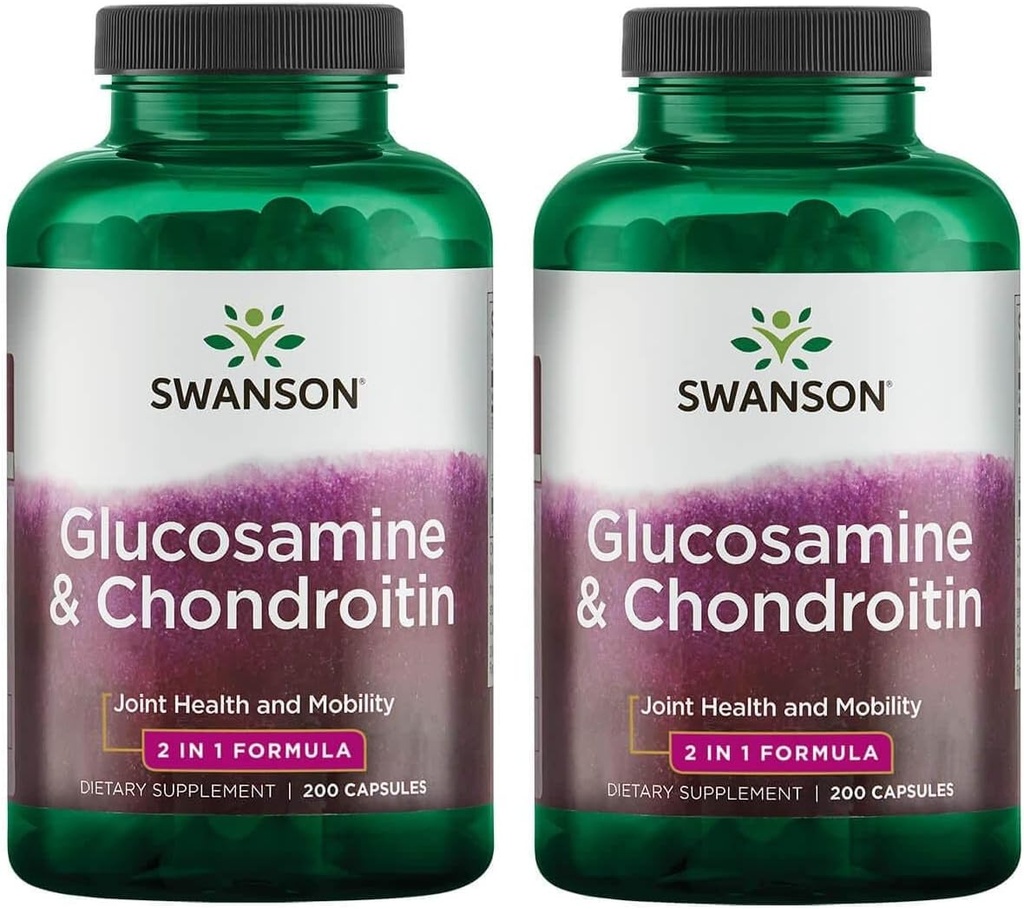 Swanson Glucosamine & Chondritine Combo 500/250 Milligrammes 200 Capsules (2 Pack)