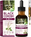 Gocce di erbe naturali al 100%, estratto di cohosh nero per l'equilibrio dell'ormone, supporto di menopausa e sollievo del PMS. 2oz