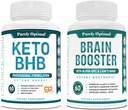 Purely Optimal Keto BHB Exogene Ketone Supplement + Premium Brain Supplement - Nootropic Brain Booster für Fokus, Klarheit, verbesserten Speicher, Konzentration & Bessere Stimmung