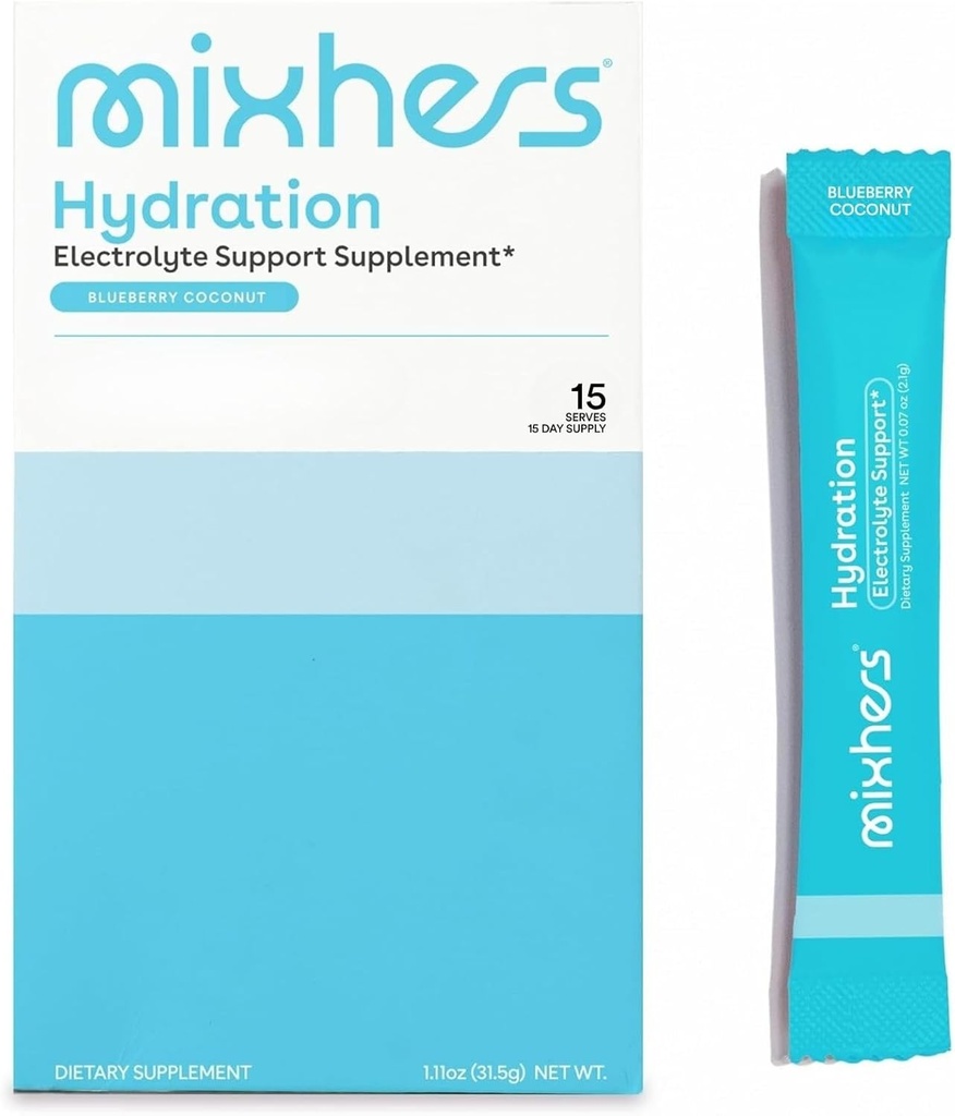 MIXHERS Supplément de soutien à l'hydratation des électrolytes avec vitamine C, fer et zinc