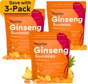 Ginseng Gummies für Erwachsene | Koreanische Ginseng Ergänzung für Männer und für Frauen | 240 mg Red Ginseng Gummy | Energie Gummi für Gedächtnis, und Immunität | reduziert Zucker Ginseng Chews, 45 Gummies (Pack von 3)