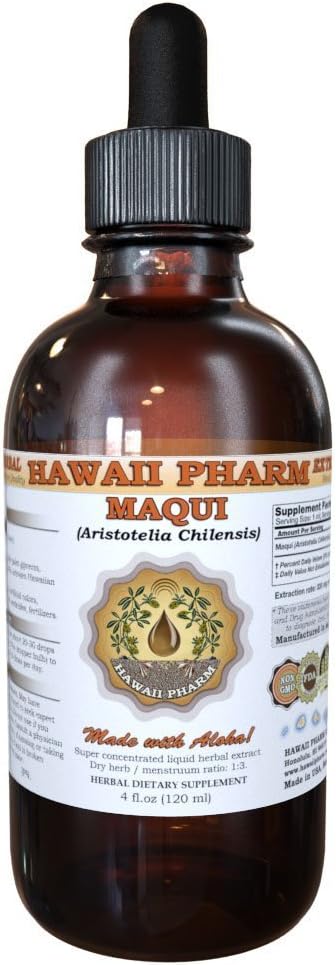 HawaiiPharm Maqui Liquid Extract, Organic Maqui (Aristotelia chilensis) Tinktur Supplement 2 oz