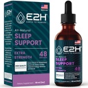 E2H Natural Sleep Support - Liquid Melatonin mit Kamille, Theanine - Schlaf besser, tiefer, Länger - Vegan, GMO-frei - Bietet Stress Relief - 2 Fl Oz