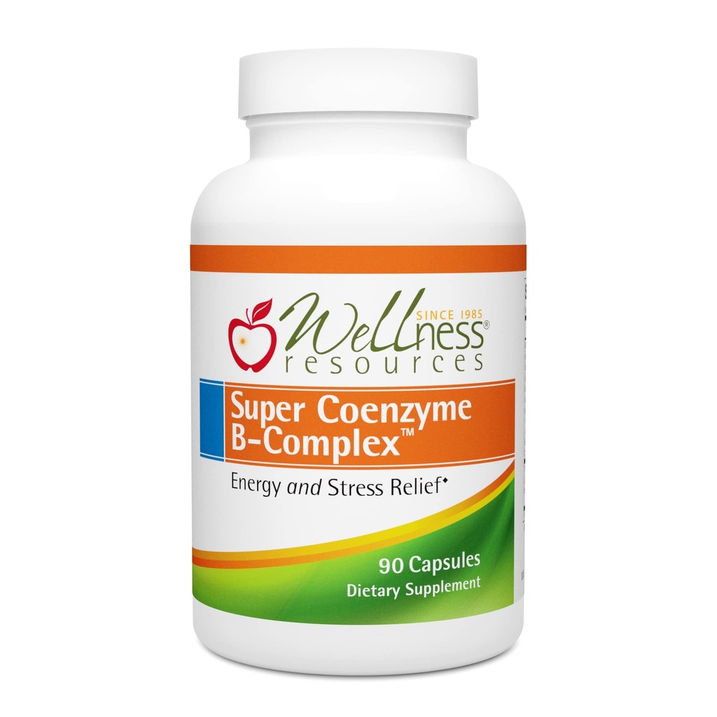 Wellness Resources Super Coenzyme B Complex - 90 Capsules - Vitamin B12, Vitamin B Complex for Hair Growth, Adrenal Support & Stress Relief - Methylated B12, Folate, Biotin, Riboflavin, Thiamine