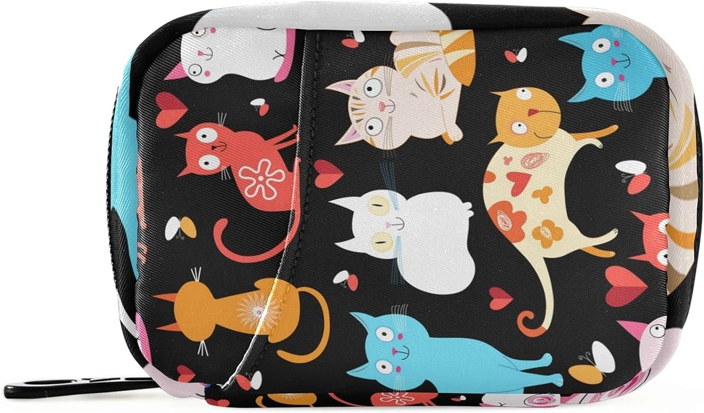 xigua Cat Pill Case 7-Day Travel Pill Organizer Box con chiusura a cerniera per vitamine, farmaci e integratori