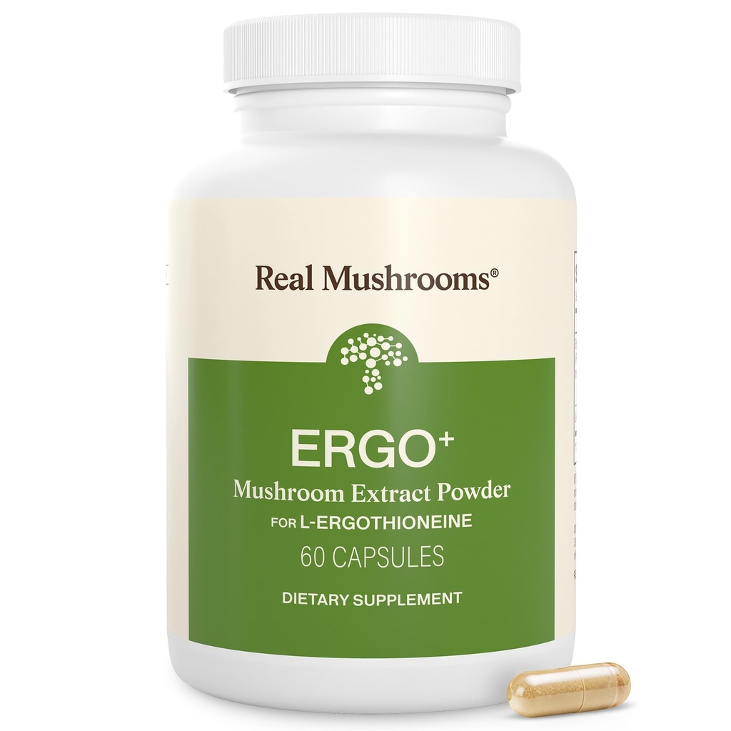 Echte Pilze Ergothioneine Ergänzung – Golden Oyster Pilz mit Beta-Glucans – L-Ergothienin Extrakt Geflügel – Bio, Vegan, Non-GMO, keine Füllstoffe – 60 Kapseln Pilzergänzung für Menschen