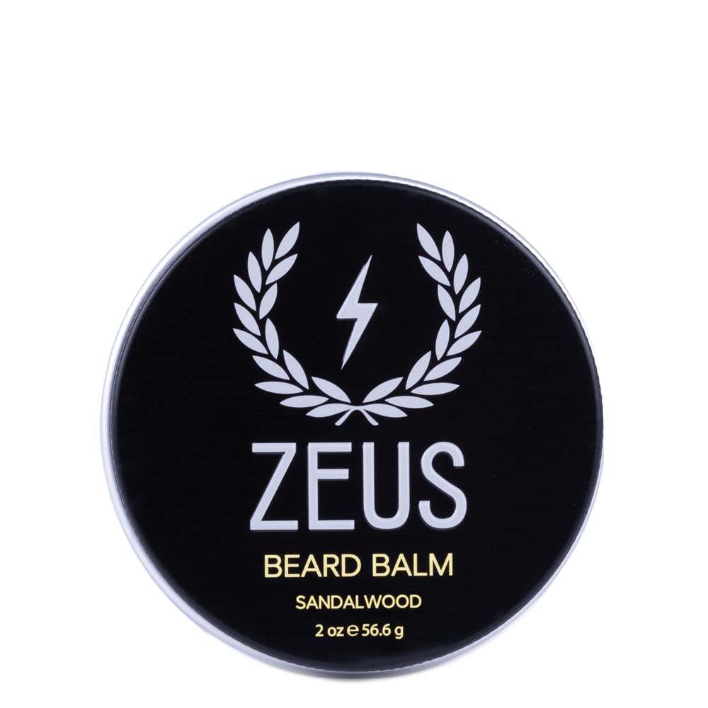 ZEUS Bart Balsam, Natürliche Bienenwachs & Shea Butter Balm, Erweichung Conditioner für Gesichtshaar – MADE in USA (Sandalwood) 2 Unzen.