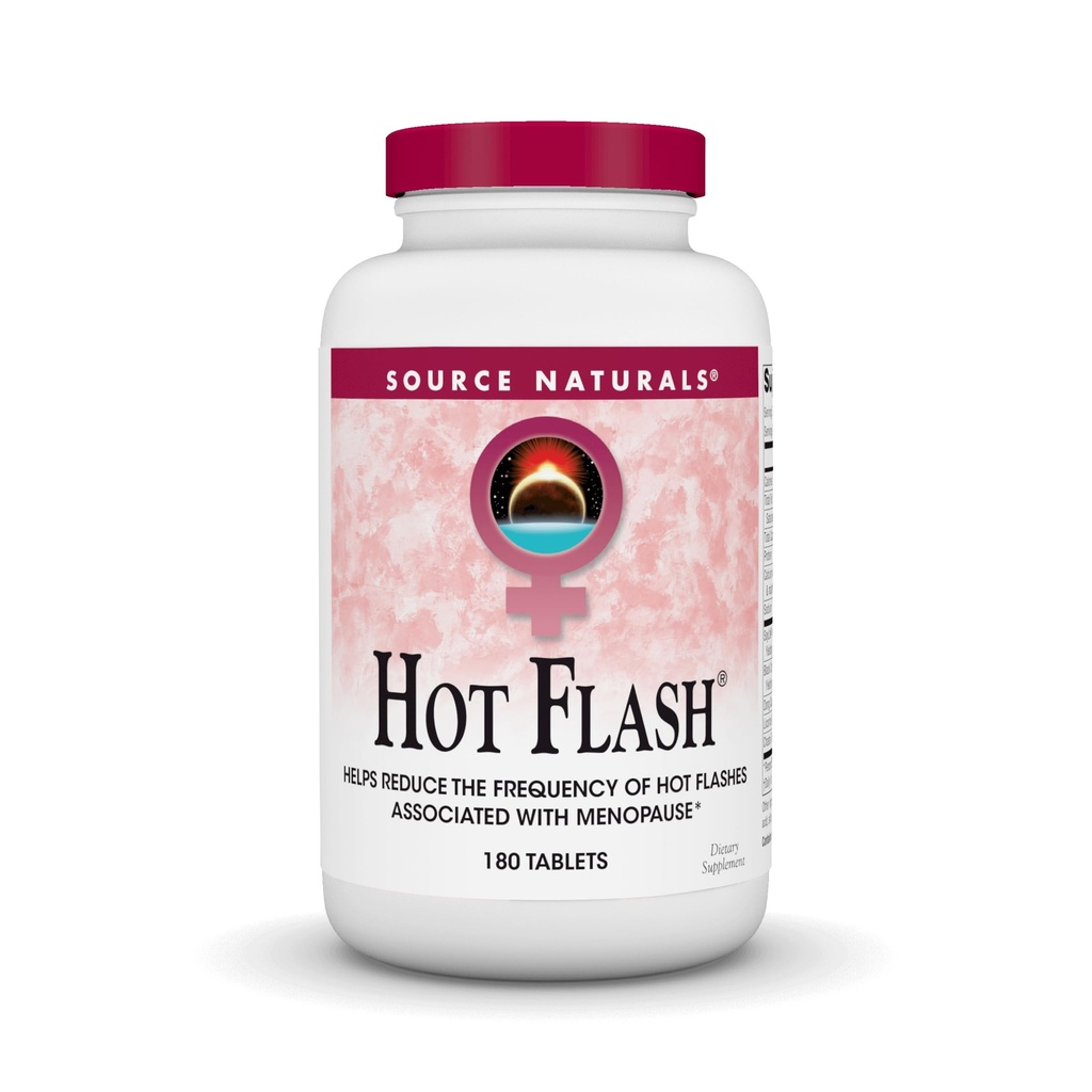 Source Naturals Flash chaud - aide à réduire la fréquence des flashs chauds associés à la ménopause, soja non OGM - 180 comprimés - 60 jours d'approvisionnement