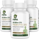 Probiotici per donne e uomini - 200 miliardi CFU 12 Strains Probiotici per la salute digestiva Gut & Immune Salute, Energia, con prebiotici organici e probiotici Shelf Stable per Bloating 180 capsule
