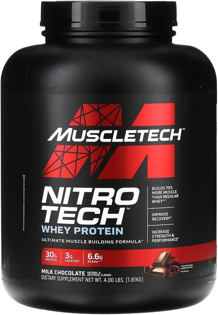 MuscleTech NitroTech Performance Serie Whey Isolieren Schokolade 4lb