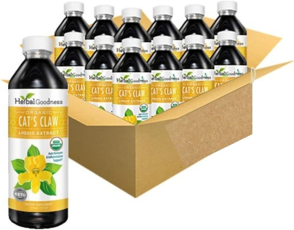 Cat's Claw Liquid Extract -Vegan -Gluten-Free - Organic Cat's Claw Liquid Extract -12oz -Herbal Goodness (Pack von 12)
