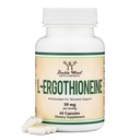Ergothioneine Supplemento (EGT) 30mg di Pure, Plant-Based L-Ergothioneine Per Capsule, 60 Count (May Support Longevity and Healthy Aging) Non-GMO, Gluten Free, Vegan Safe by Double Wood