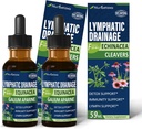 Cleavers Lymphatic Drainage Tropfen für Lymphe Detox Cleanse, Gotas de Equinacea y Diente de Leon para Drenaje Linfatico, Lymphedema Support Formel mit Echinacea, Verwendung mit Massage-Tool. 4oz
