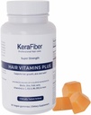 KeraFiber Professional Haar Vitamine Plus Gummi - Biotin Haarwachstumsergänzungsmittel - Vegane Haar Vitamine mit Zink, Vitamine A, C, D, E, B6, B12 - Unterstützt Haarwachstum, Haut und Nägel - 60 Zähler